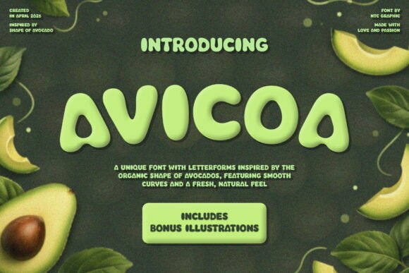 Avicoa – A Fresh Organic Font for Creative Projects