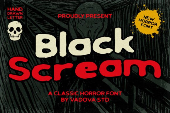 Black Scream Font for Chilling Branding and Display Needs