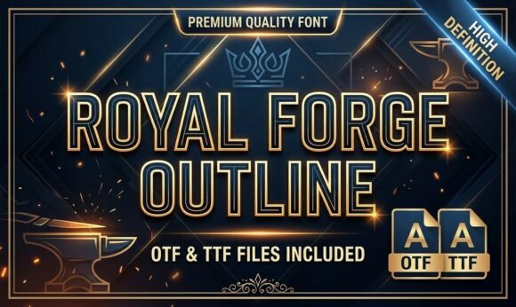 Royal Forge Outline: A Bold Display Font for Handmade Branding